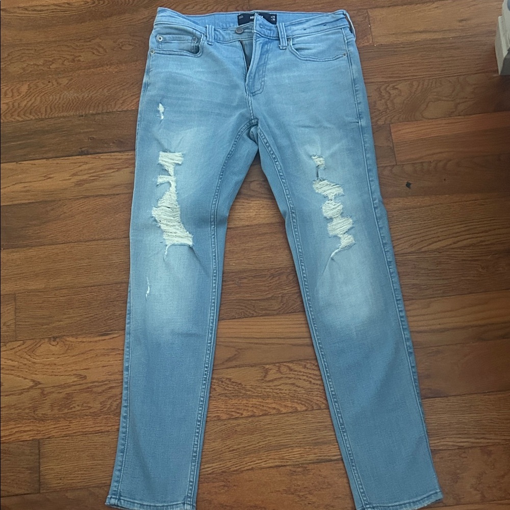 Hollister Light Blue Distressed Skinny Jeans